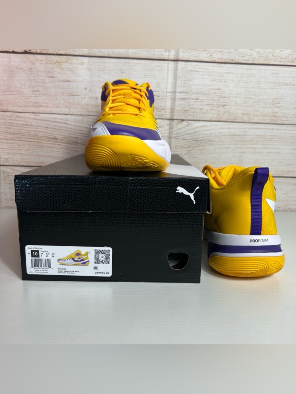 Puma Yellow & Purple Men's Basketball Sneakers - Picture 3 of 10